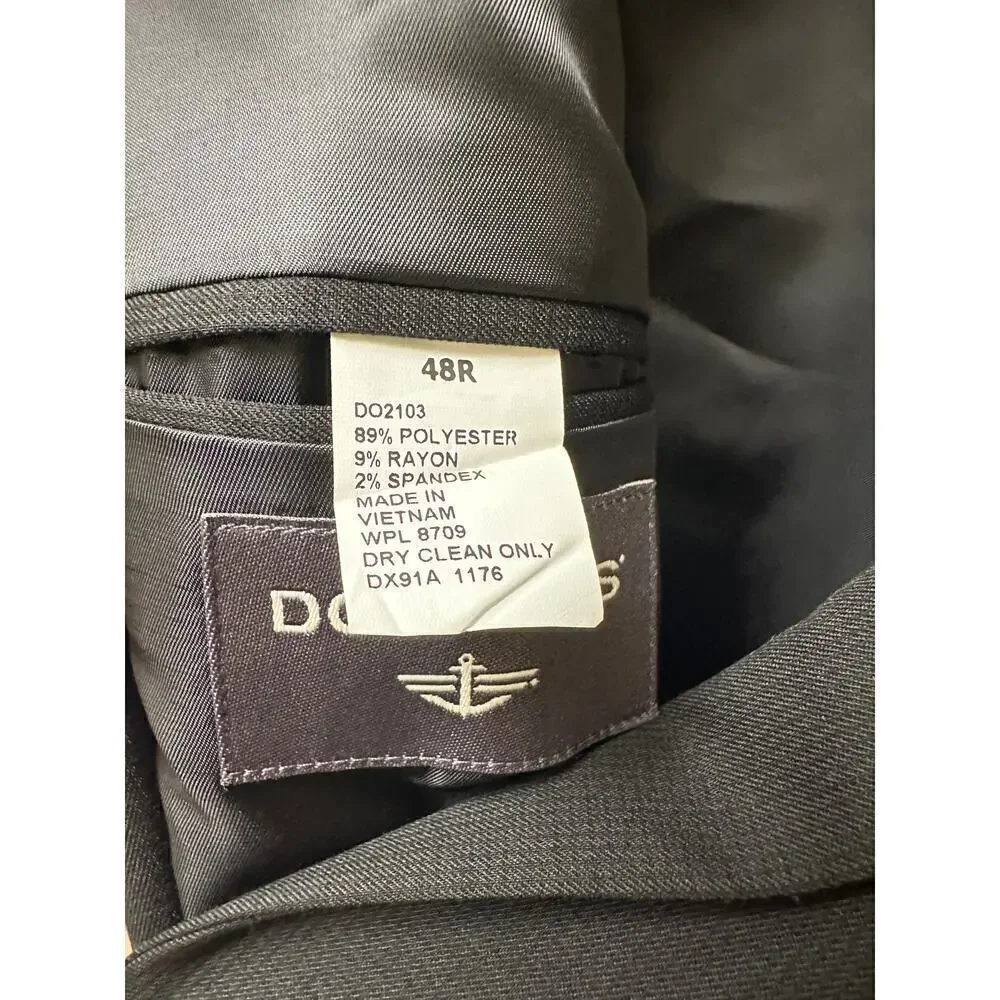 Dockers NWT Men's Black Two Button Notch Lapel Lined Blazer Jacket Size 48R FLAW
